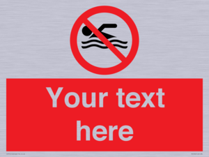 Custom No swimming prohibition Sign